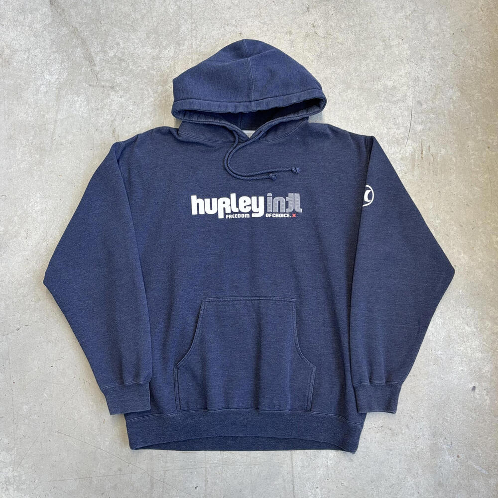 Vintage 90s Hurley Intl Surfwear Hoodie Extra Large Navy